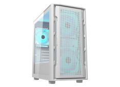 COUGAR | Uniface Mini RGB White| PC Case | Mini Tower / Mesh Front Panel / 2 x  140mm RGB Fans + 1 x 120mm RGB Fan  / TG Left Panel